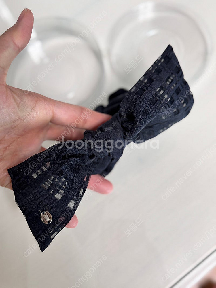 한섬 sjsj 스크런치 머리끈 곱창/네이비--2