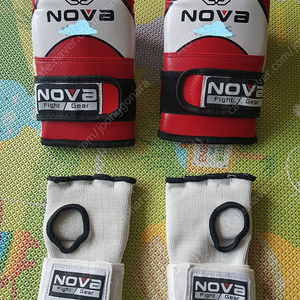 NOVA 복싱 글러브와 탄력붕대 이지핸드랩 세트 레귤러 사이즈 초등용 어린이용