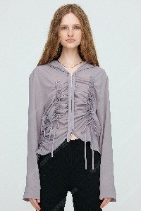 nache SHIRRING CHIFFON HOODIE ...--0