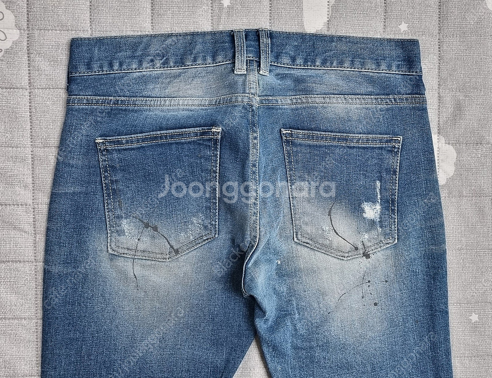 남자 남성 청바지 데님 JEANS 블랙라벨 중청 디스트로이드 페인트워싱 M/30~31사이즈 8천원--4