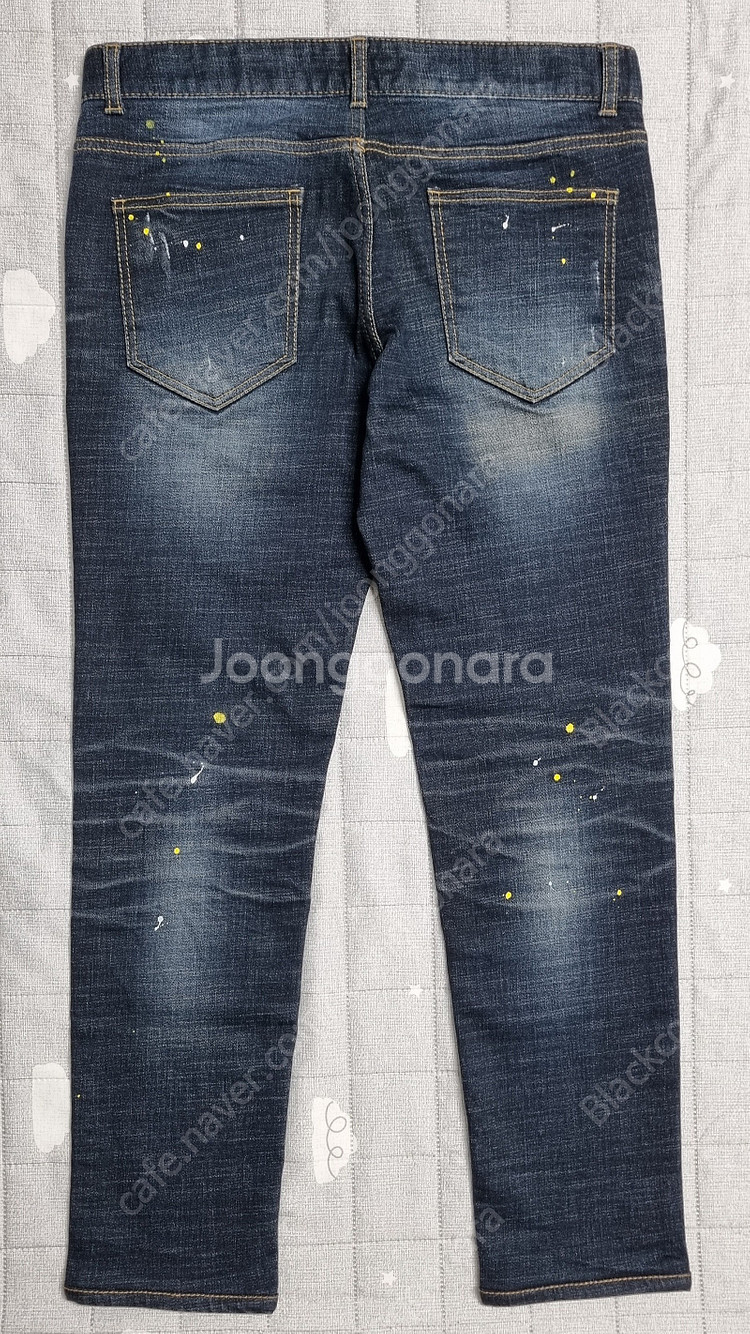 남자 남성 청바지 데님 JEANS 이즈릴(인디고) 진청 페인트포인트진 옐로/화이트 M/30~31사이즈 8천원--1