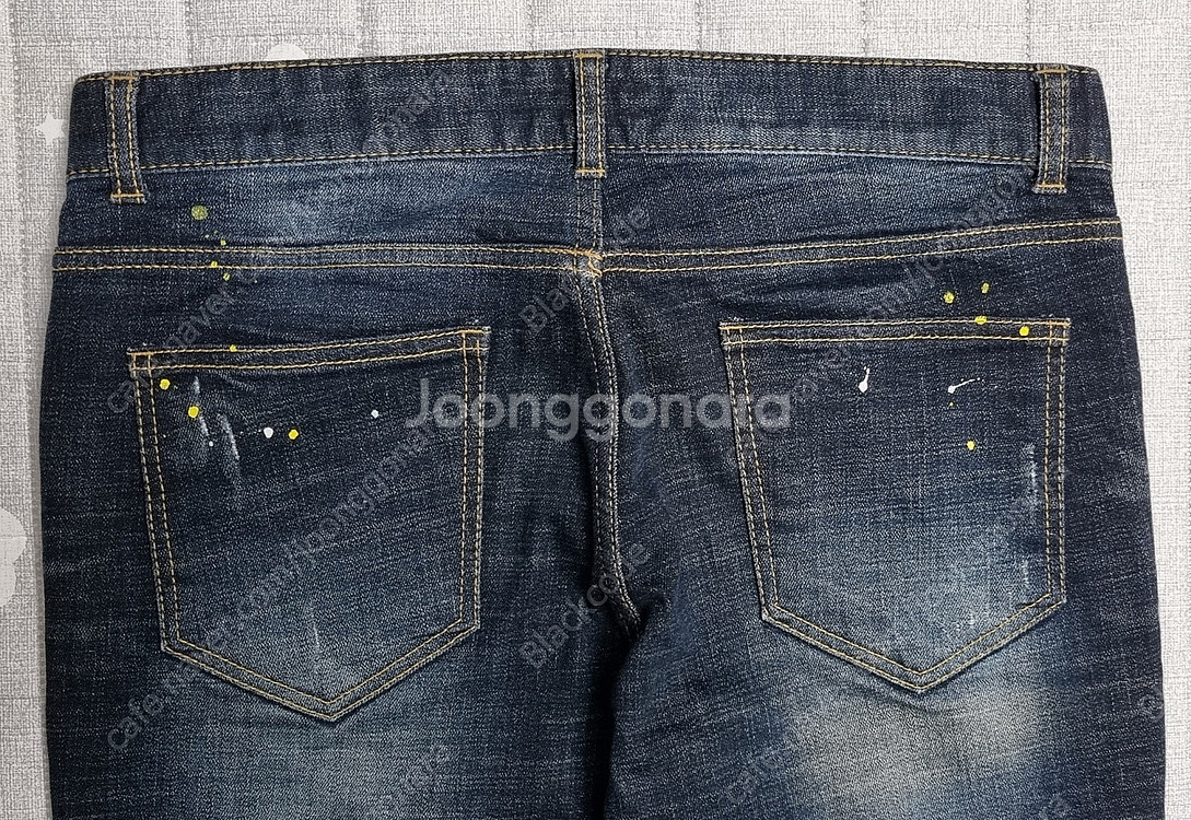 남자 남성 청바지 데님 JEANS 이즈릴(인디고) 진청 페인트포인트진 옐로/화이트 M/30~31사이즈 8천원--4