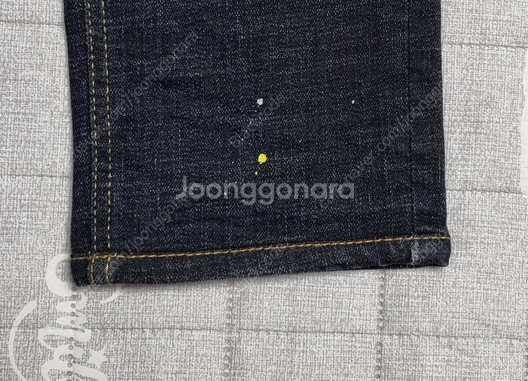 남자 남성 청바지 데님 JEANS 이즈릴(인디고) 진청 페인트포인트진 옐로/화이트 M/30~31사이즈 8천원--5