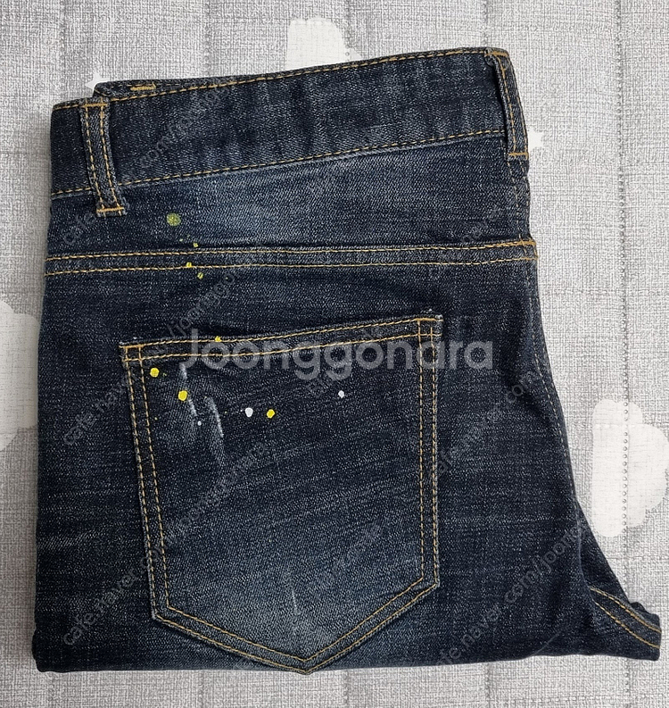 남자 남성 청바지 데님 JEANS 이즈릴(인디고) 진청 페인트포인트진 옐로/화이트 M/30~31사이즈 8천원--6