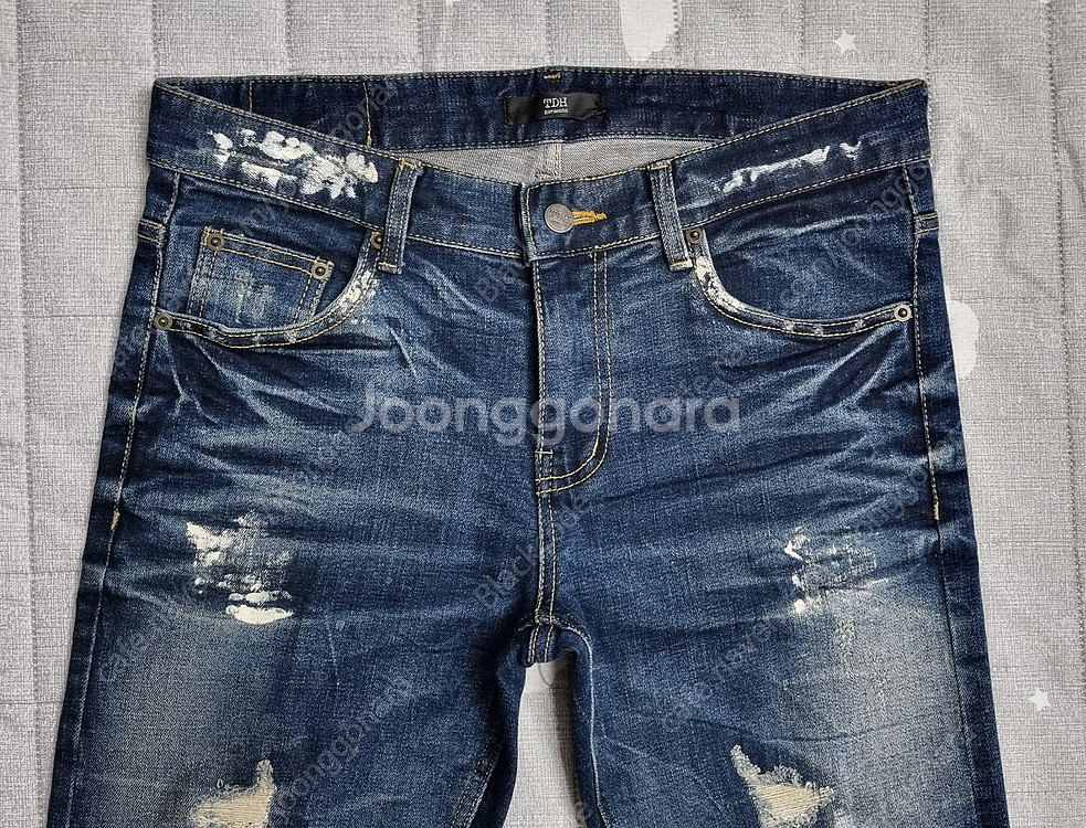 남자 남성 청바지 데님 JEANS TDH 중청 디스트로이드+페인트워싱 M/48 (30~31)사이즈 8천원--2