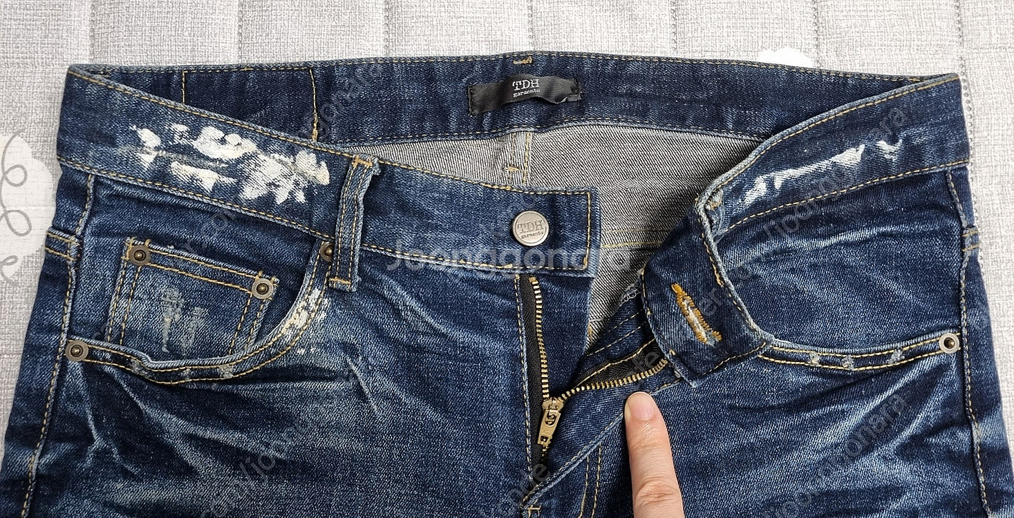 남자 남성 청바지 데님 JEANS TDH 중청 디스트로이드+페인트워싱 M/48 (30~31)사이즈 8천원--3