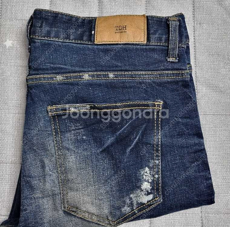 남자 남성 청바지 데님 JEANS TDH 중청 디스트로이드+페인트워싱 M/48 (30~31)사이즈 8천원--8
