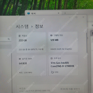 i9-12900HK 250GB 램64G