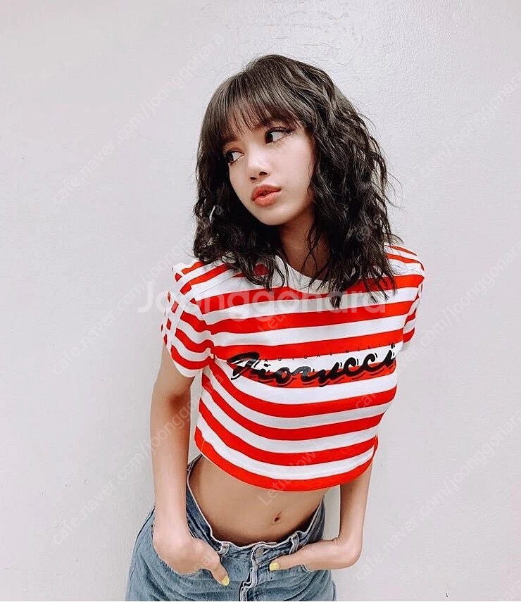피오루치 x 아디다스 여성용 스트라이프 크롭 탑 티셔츠--0