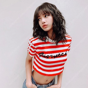 피오루치 x 아디다스 여성용 스트라이프 크롭 탑 티셔츠