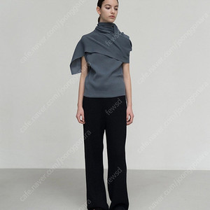 르917 cotton blend top & muffler 블루 36