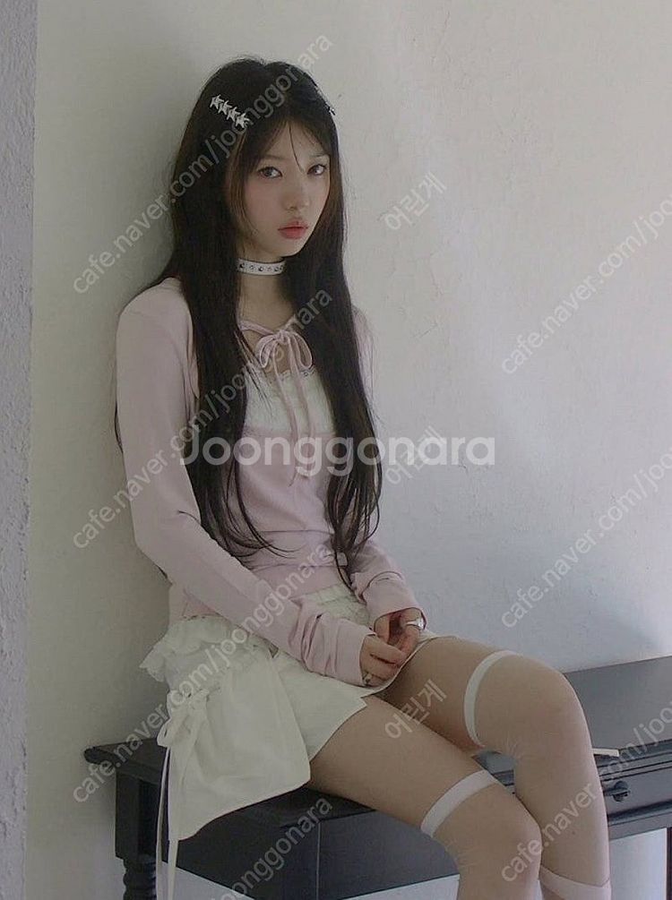 페르트 투웨이 리본 티셔츠 핑크--1