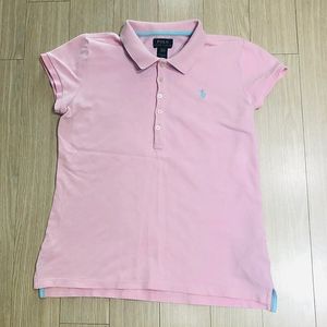 160사이즈 XL사이즈 폴로랄프로렌 카라 반팔티셔츠 정품 키즈주니어 딸기우유색