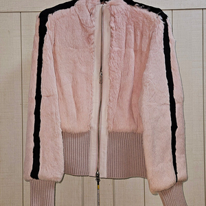 새옷! 천연 토끼털, 양가죽 대건모피 코트 자켓 55사이즈 멋스러워요 딸기우유색