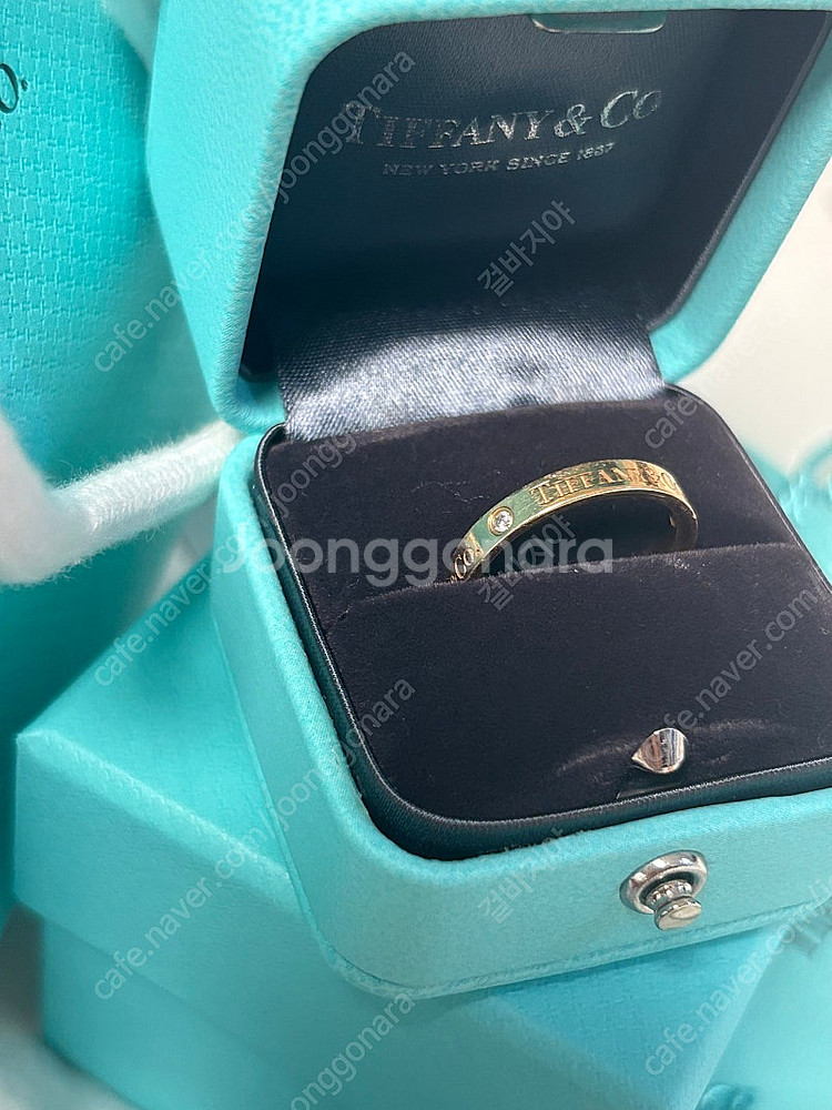 티파니 다이아 3P 밴드링 18K 로즈골드 6호--3