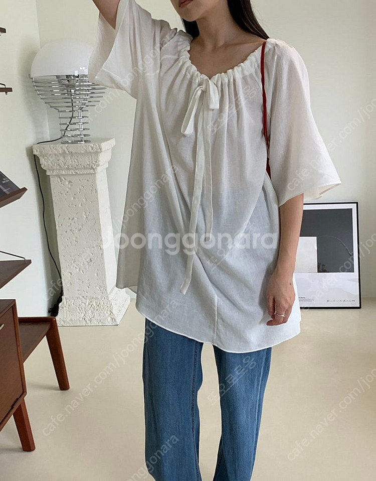 린넨 롱 블라우스 새상품--0