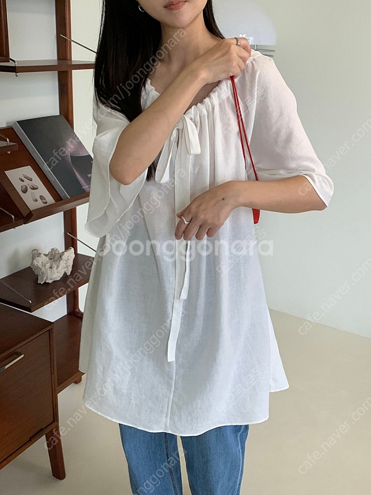 린넨 롱 블라우스 새상품--1