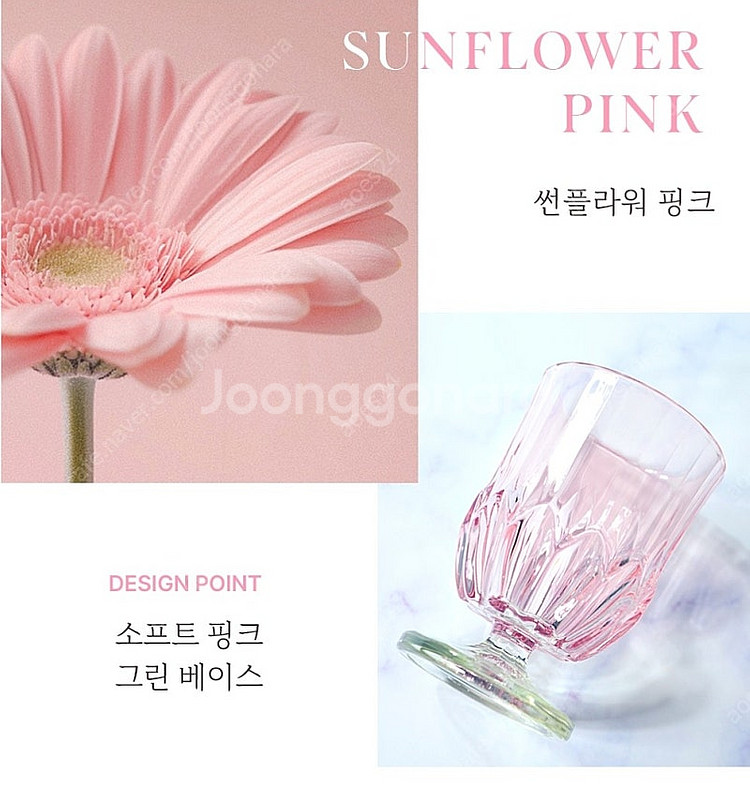 피오레세르나 와인잔 핑크색 2p--1