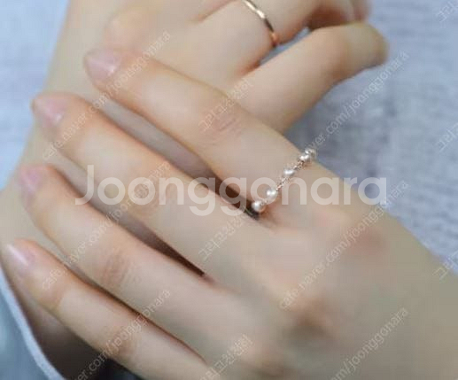 세그먼트에이 14k 담수진주 체인반지--3