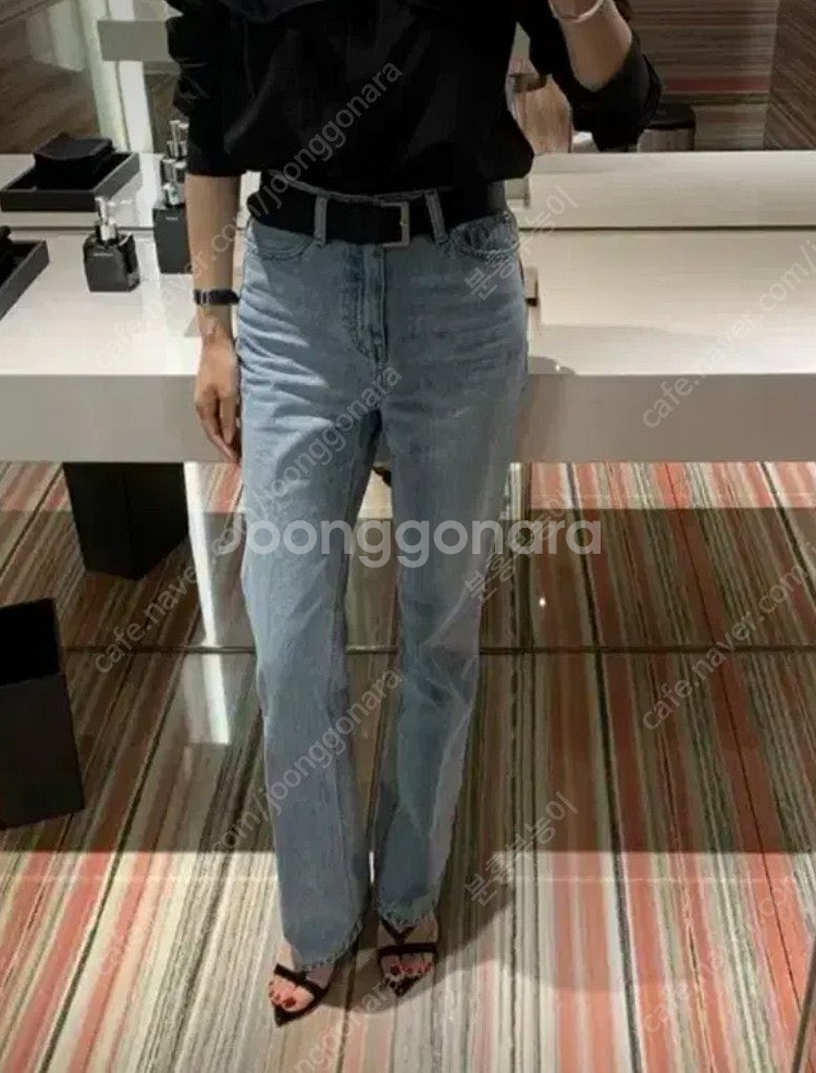 새제품)라플라세미와이드데님S--0