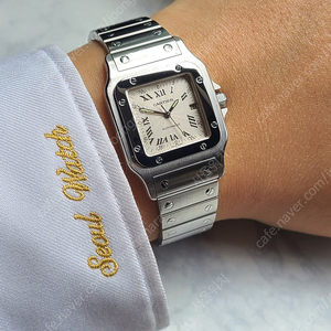 [정품] 까르띠에 산토스 입체판 오토매틱 LM라지 한정판 (Cartier Santos Galbee Large LM Automatic)