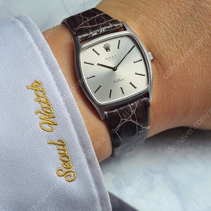 [정품] 롤렉스 셀리니 쿠션 점보 화이트골드 18K 금통 빈티지 (Rolex Cellini Cushion 18K WG Vintage)
