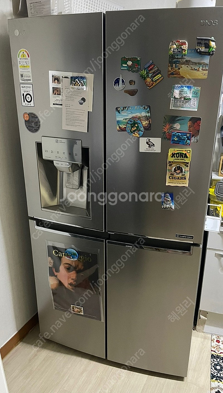 LG 디오스 4도어 냉장고 J822MB35 모델--1