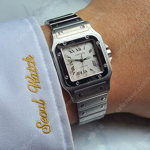 [정품] 까르띠에 산토스 입체판 오토매틱 LM라지 한정판 (Cartier Santos Galbee Large LM Automatic)