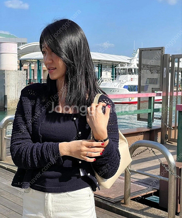 비뮤즈 베뉴엣 코델 가디건 네이비--2