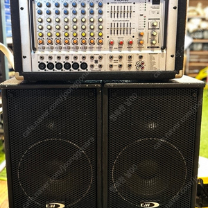 LEEM PRO-105파워드믹서앰프 E&W Q-10/Q10/10형 2웨이 라우드 스피커 * 2 셋트 판매