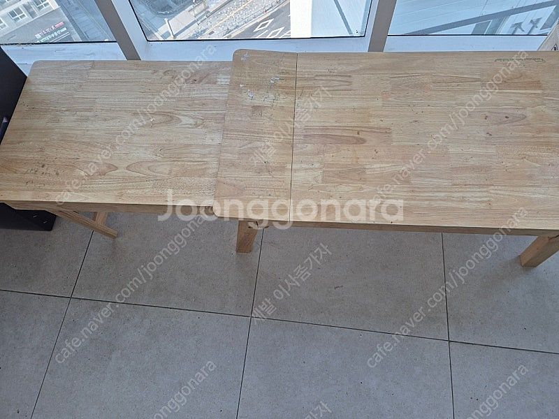 센스맘 원목 슬라이딩 확장형 테이블--2