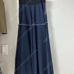밴딩 옆지퍼 포인트 데님 롱스커트