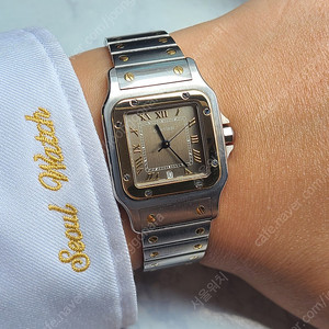 [정품] 까르띠에 산토스 입체 슬레이트 그레이다이얼 18K 콤비 LM 라지 (Cartier Santos Galbee Slate Grey Dial LM)