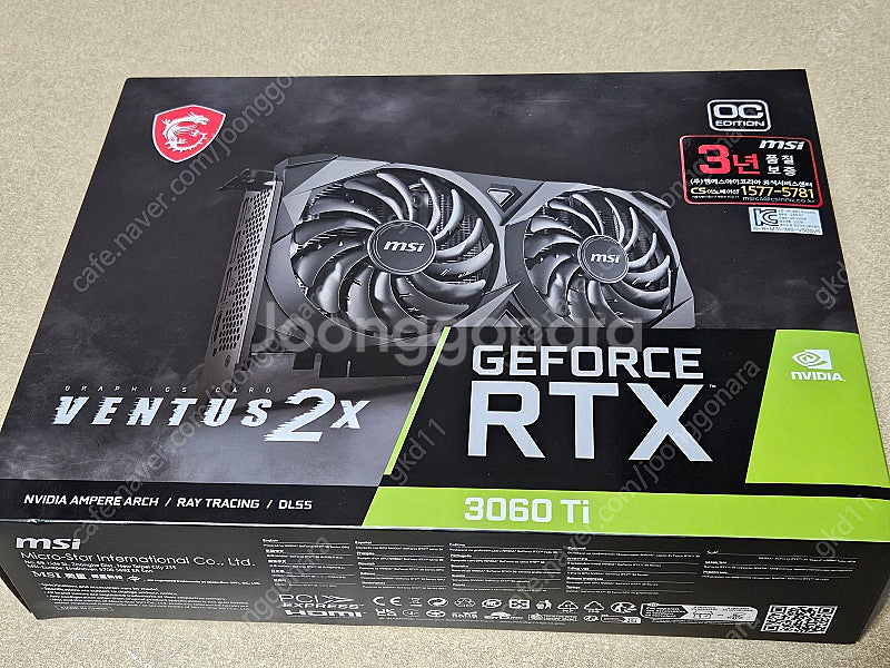 msi 지포스 3060ti 8g gddr6x 풀박스 보...--0
