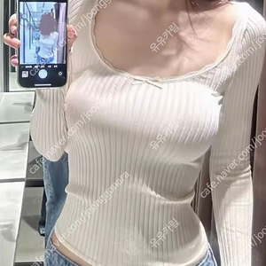 ZARA 자라 레이스 리본 심리스 티셔츠, 자라 레이스 티셔츠, 자라 골지 티셔츠 아이보리