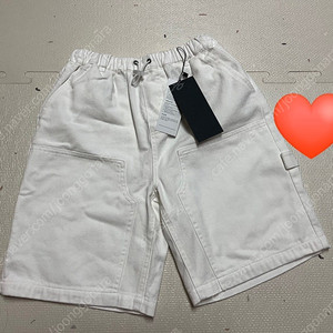 산 더블니 카펜터 하프 팬츠 화이트 140