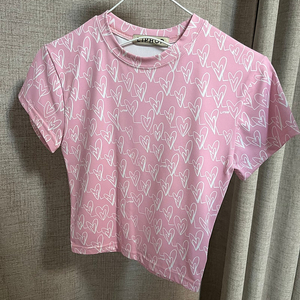 LIPHOP 핑크 하트 반팔티