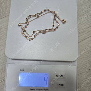 14k 로즈골드 두줄 팔찌