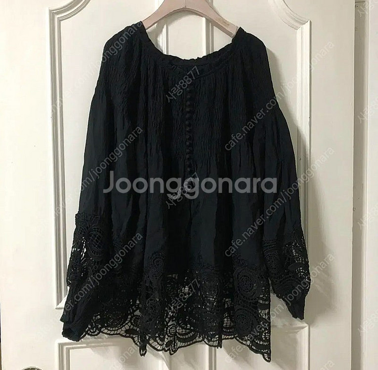 아일렛 레이스 펀칭 콩단추 보헤미안 시스루 블라우스 마...--0