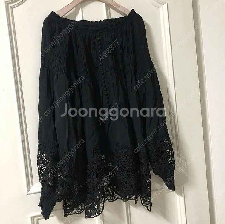 아일렛 레이스 펀칭 콩단추 보헤미안 시스루 블라우스 마...--5