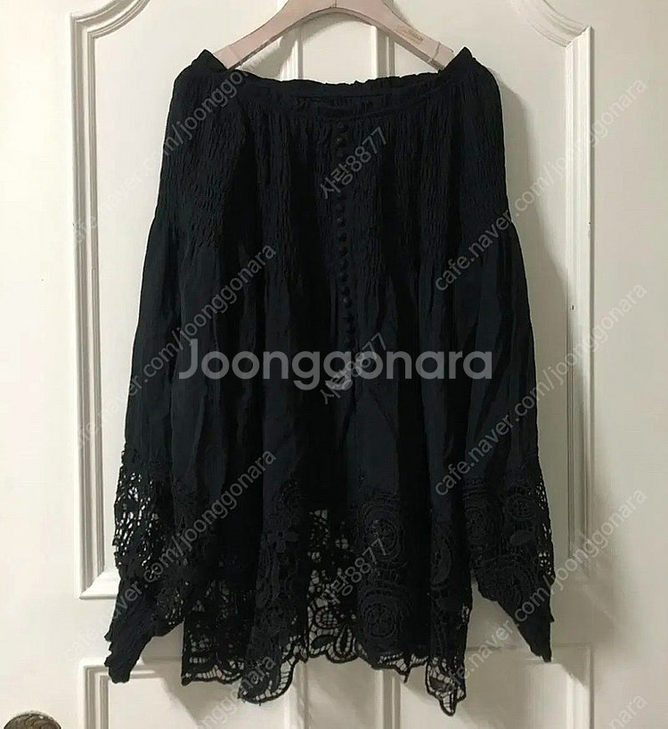 아일렛 레이스 펀칭 콩단추 보헤미안 시스루 블라우스 마...--6