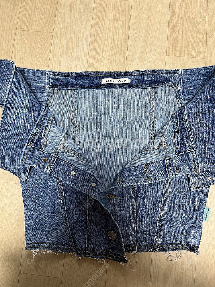 인스턴트펑크 오프숄더 데님 블라우스 - 블루--5