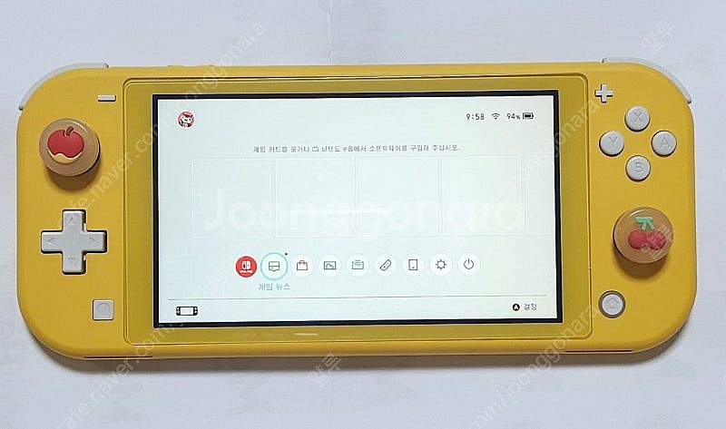 닌텐도 스위치 라이트 옐로우+동숲칩+피카츄 케이스--0