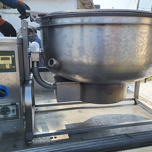 (201)화신주방 자동온도조절 가스식(LNG/LPG) 다목적(튀김,볶음,탕) 회전국솥 300/500인분