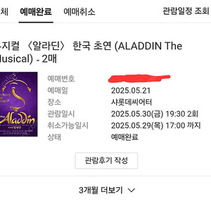 알라딘 뮤지컬 5/30 정성화 민경아