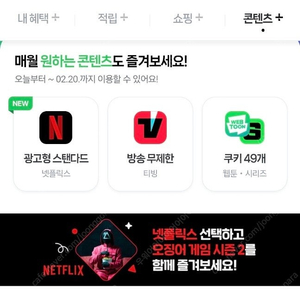 넷플릭스 한달 / 네이버쿠키 49개에 3000원 (네이버 멤버십)