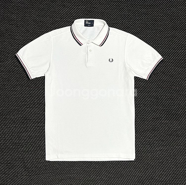 Fredperry 프레드페리 트윈 팁 화이트 반팔 카라...--0