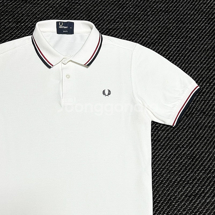 Fredperry 프레드페리 트윈 팁 화이트 반팔 카라...--1
