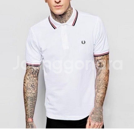 Fredperry 프레드페리 트윈 팁 화이트 반팔 카라...--3