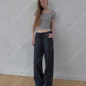 헤더먼트 worn cotton pants 애쉬 네이비 새상품